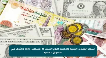 أسعار العملات العربية والأجنبية اليوم السبت 16 أغسطس 2025 وتأثيرها على الأسواق المحلية
